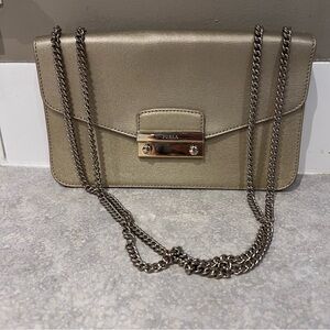 Furla Metallic Gold Chain Shoulder Bag